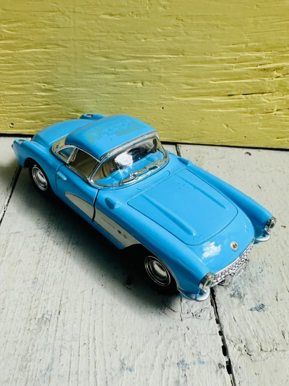 Kinsmart 1957 Chevrolet Corvette 1:34 Diecast Model Car Blue Pull Back Toy 5